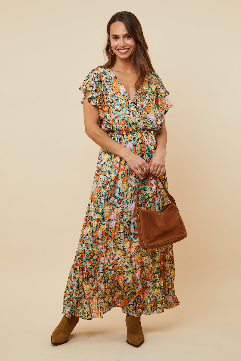 Vestido - Negro Naranja