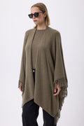 Poncho Met Franjes Flago - Kakhigroen - Dames
