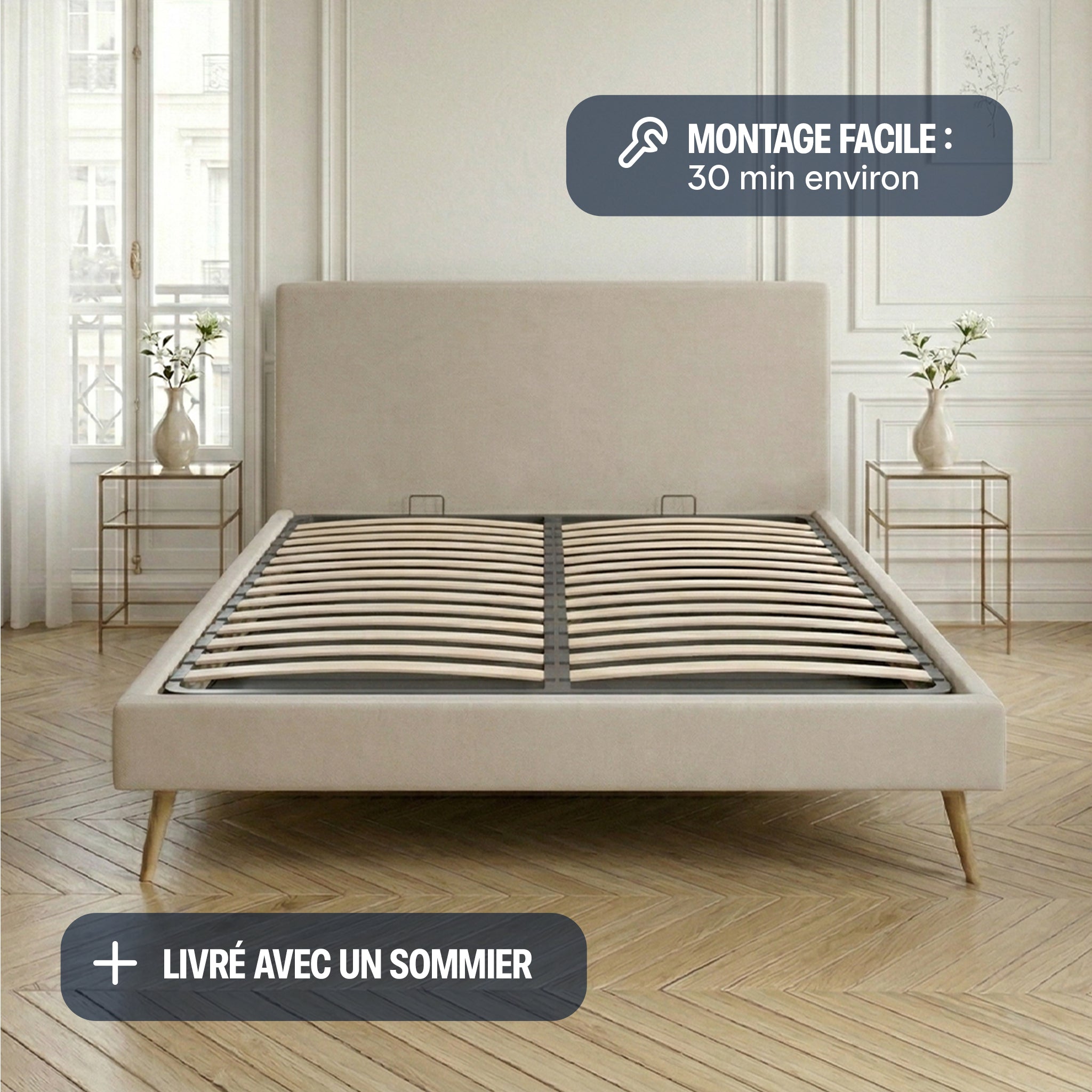 Flore Bed with Slatted Base