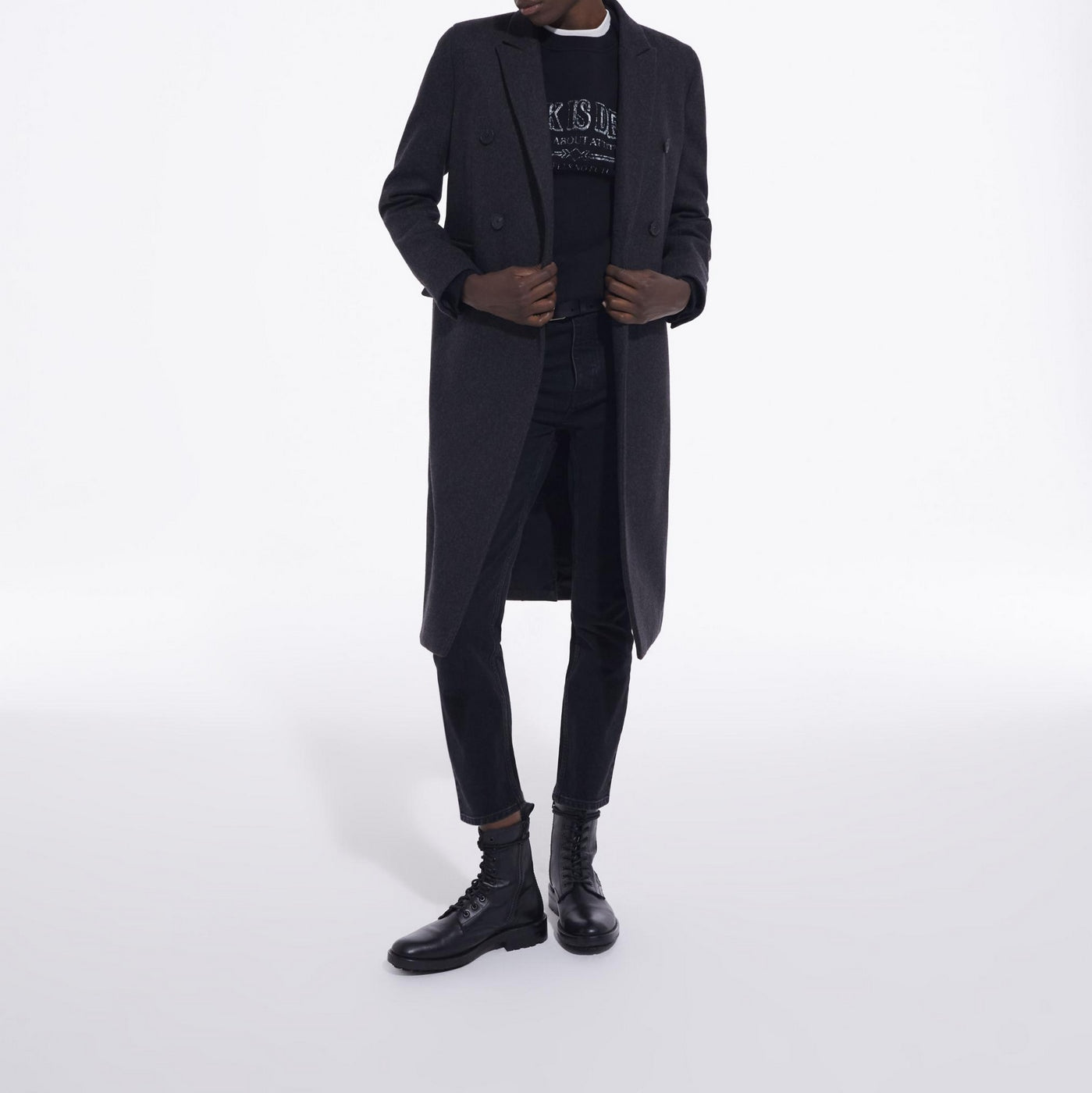 The Kooples - Double-Breasted Coat With Pointed Lapels - Women