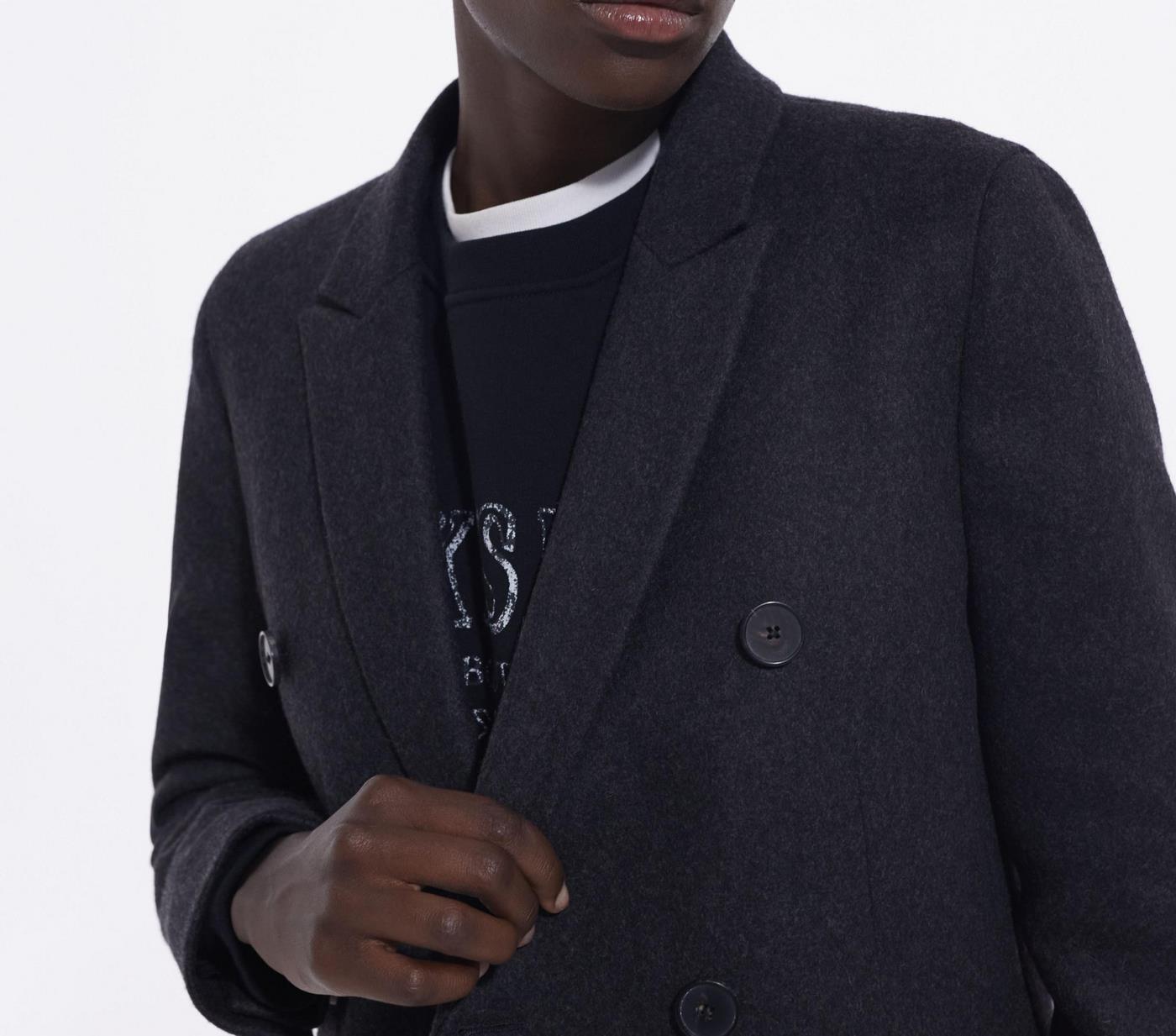 The Kooples - Double-Breasted Coat With Pointed Lapels - Women