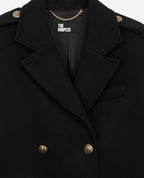 The Kooples - Caban En Laine - Noir - Femme