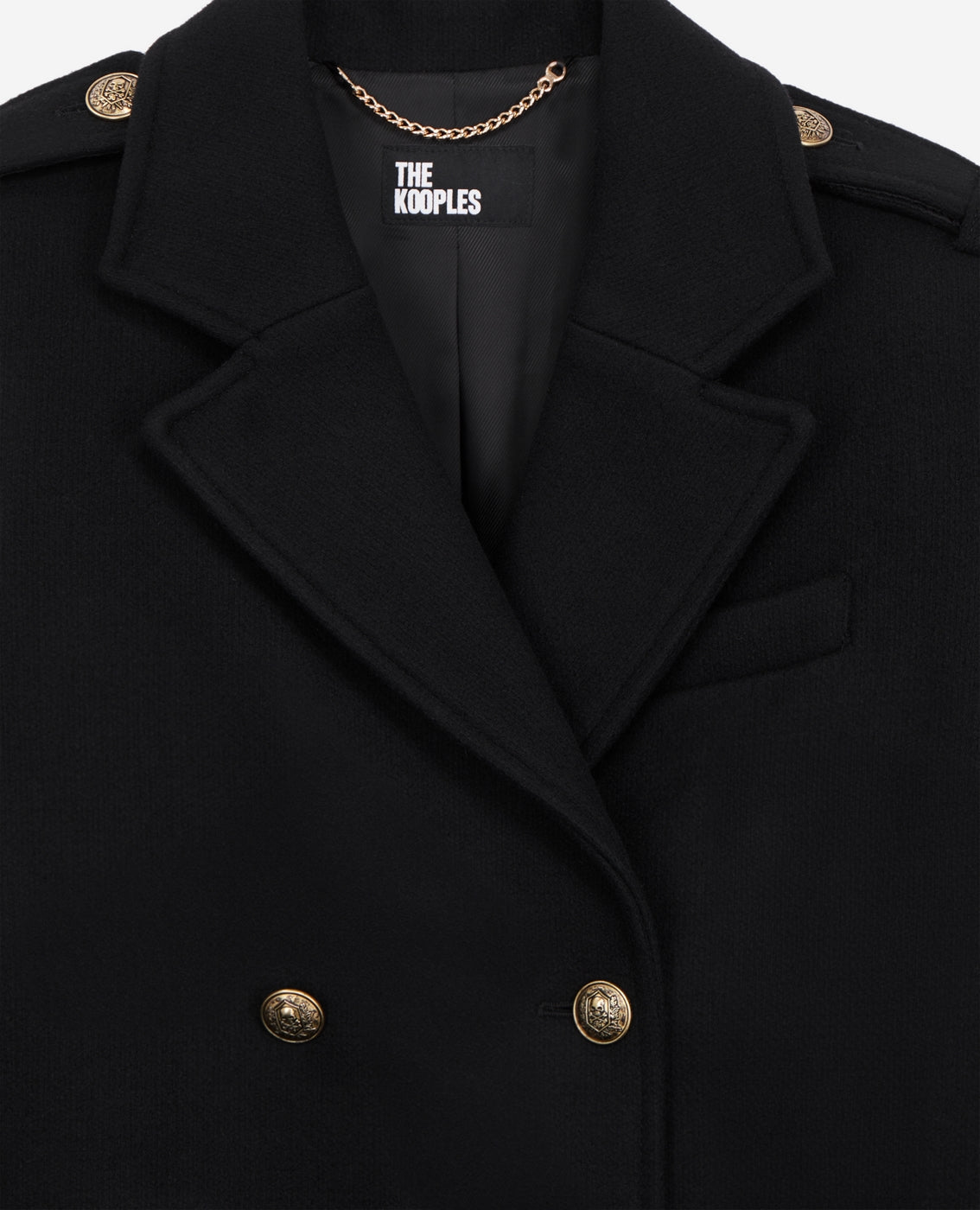 The Kooples - Caban En Laine - Noir - Femme