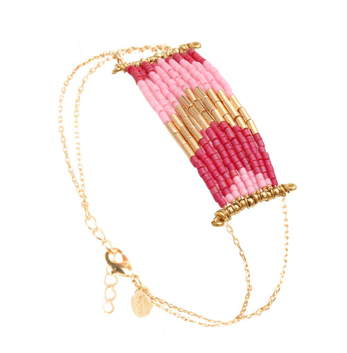 Pulsera popular de oro rosa