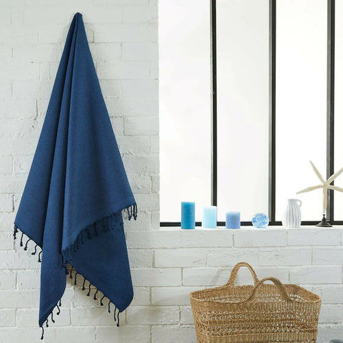 Terry Lined Fouta - Navy Blue