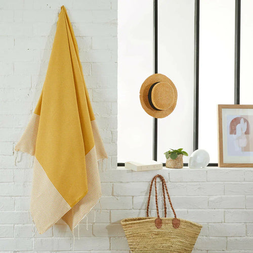 Honeycomb Fouta - Mustard Yellow