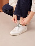 Vasco Lace-Up Sneakers - White & Cedar - Women