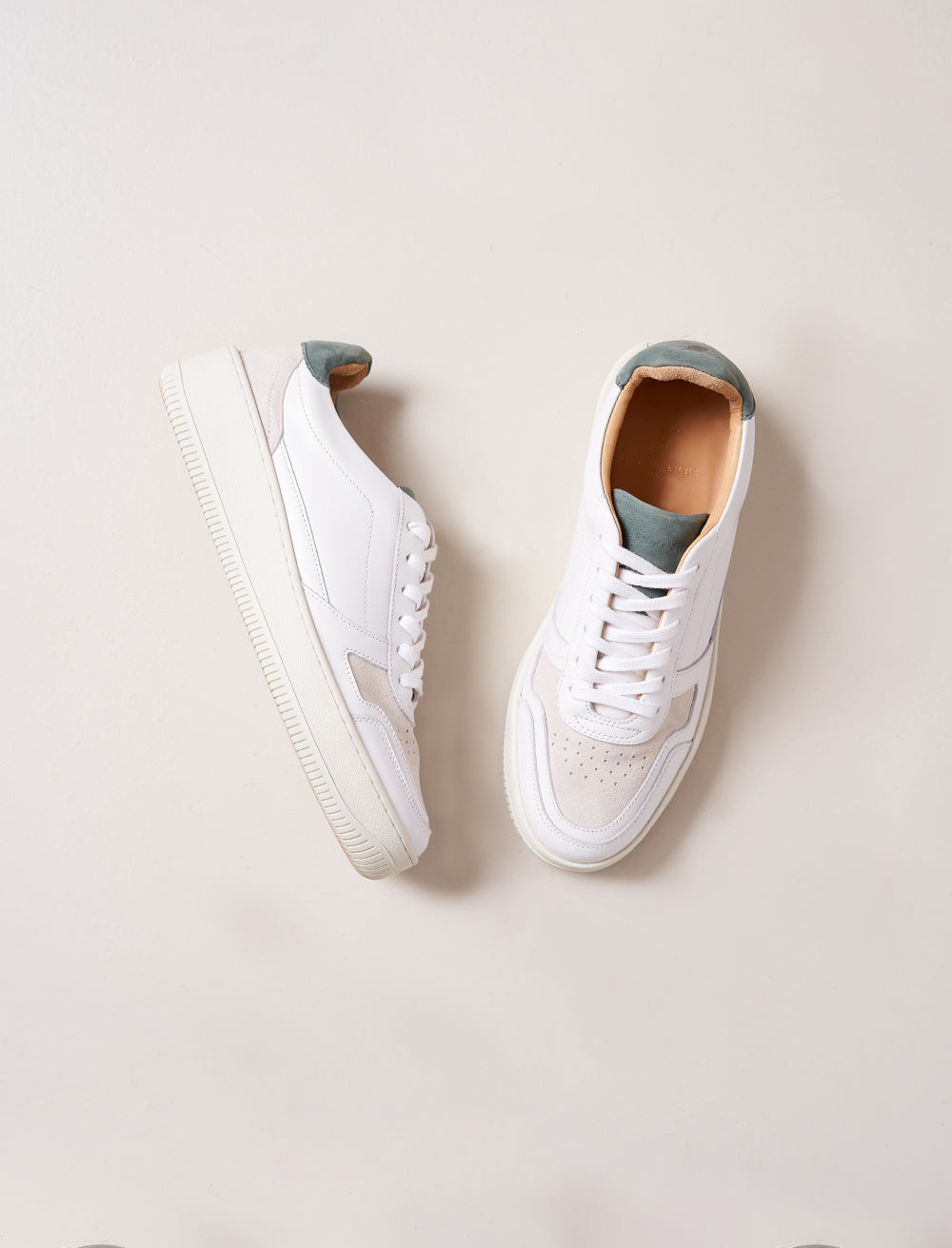 Vasco Lace-Up Sneakers - White & Cedar - Women