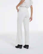 Pantalón recto de crepé crudo - Mujer