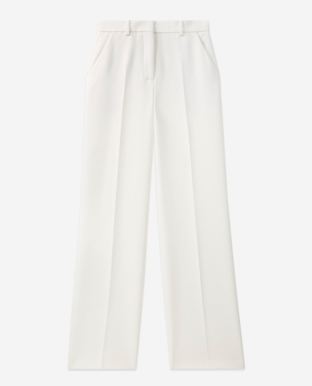 Pantalón recto de crepé crudo - Mujer