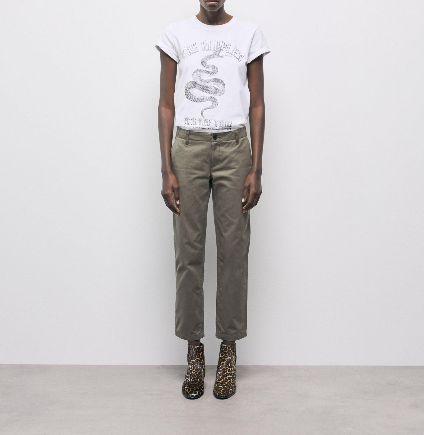 The Kooples - Pantalon Droit 7/8 - Kaki - Femme
