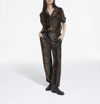 Stripy Leo Velvet Trousers - Women's