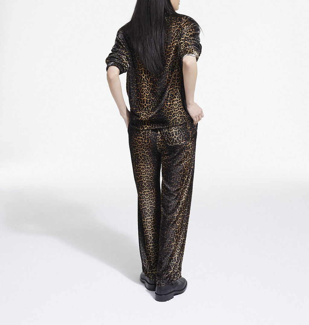 Stripy Leo Velvet Trousers - Women's