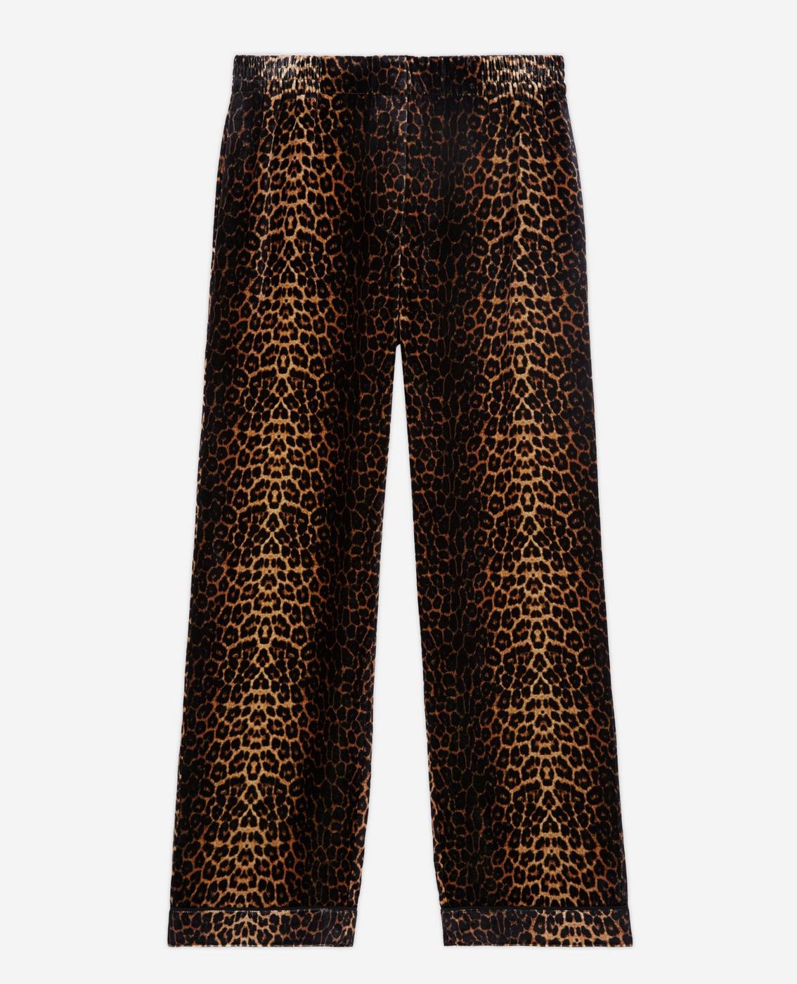 Stripy Leo Velvet Trousers - Women's