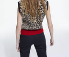 The Kooples - Pull Col Rond Jacquard Leopard Rib Contraste - Femme