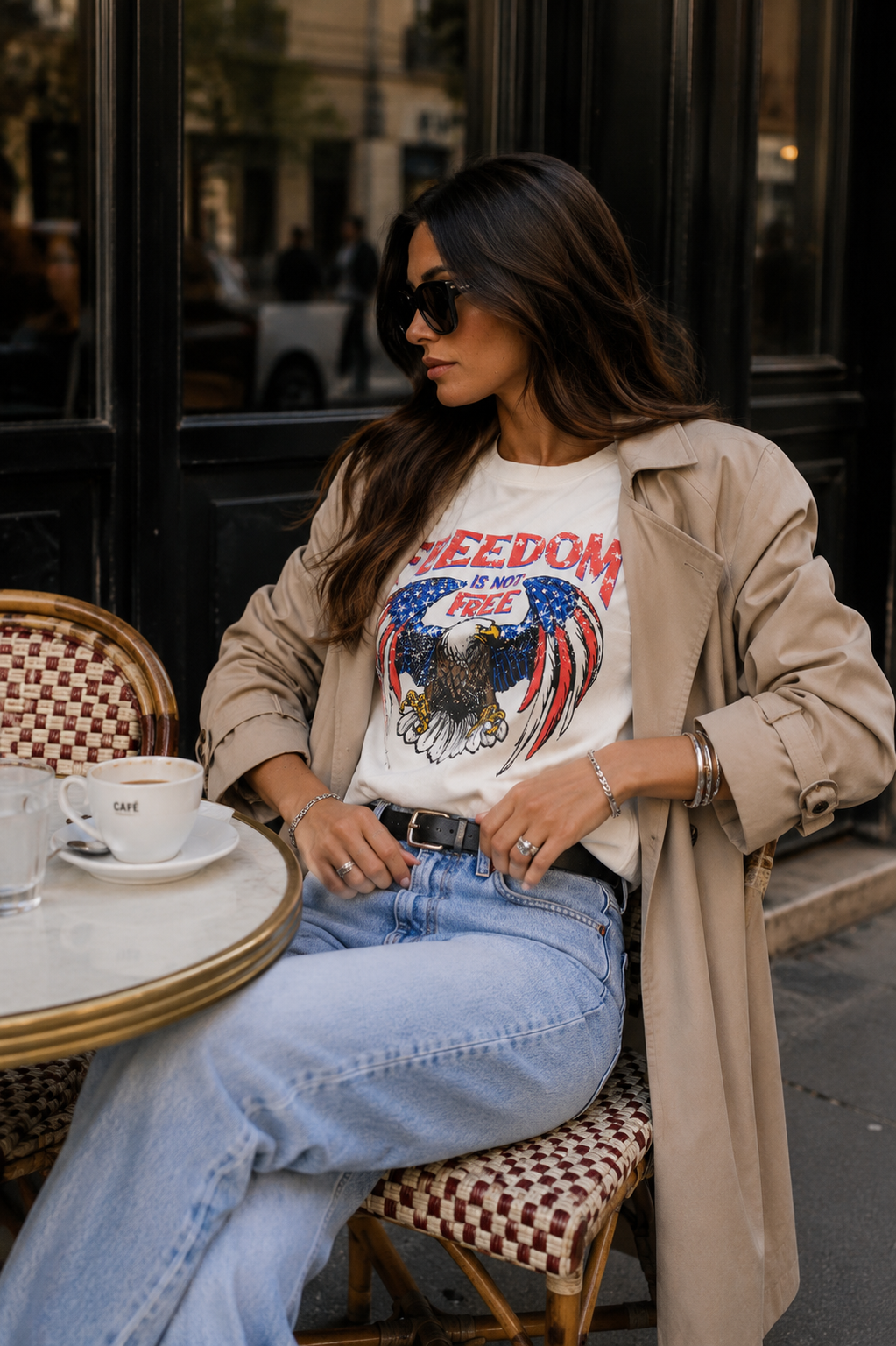 T-shirt Freedom - Biały