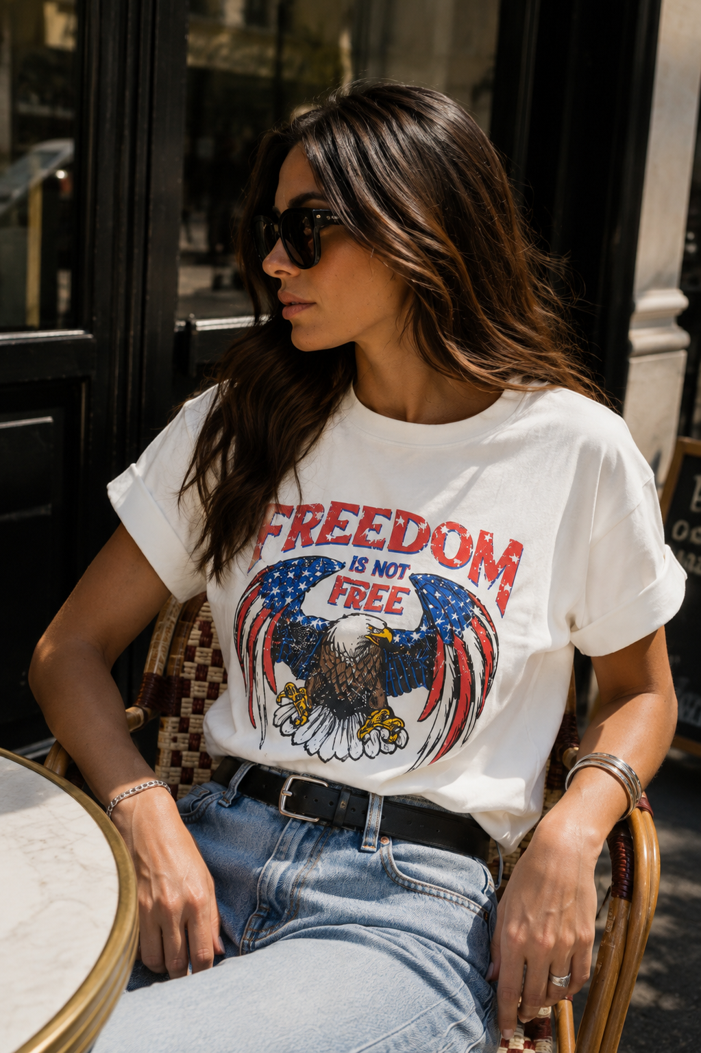 T-shirt Freedom - Biały