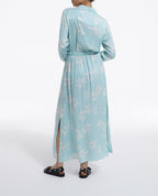 Light Blue and White Printed Dress - Women