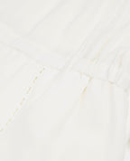 Short White Silk Dress With Tie Sleeves - Women