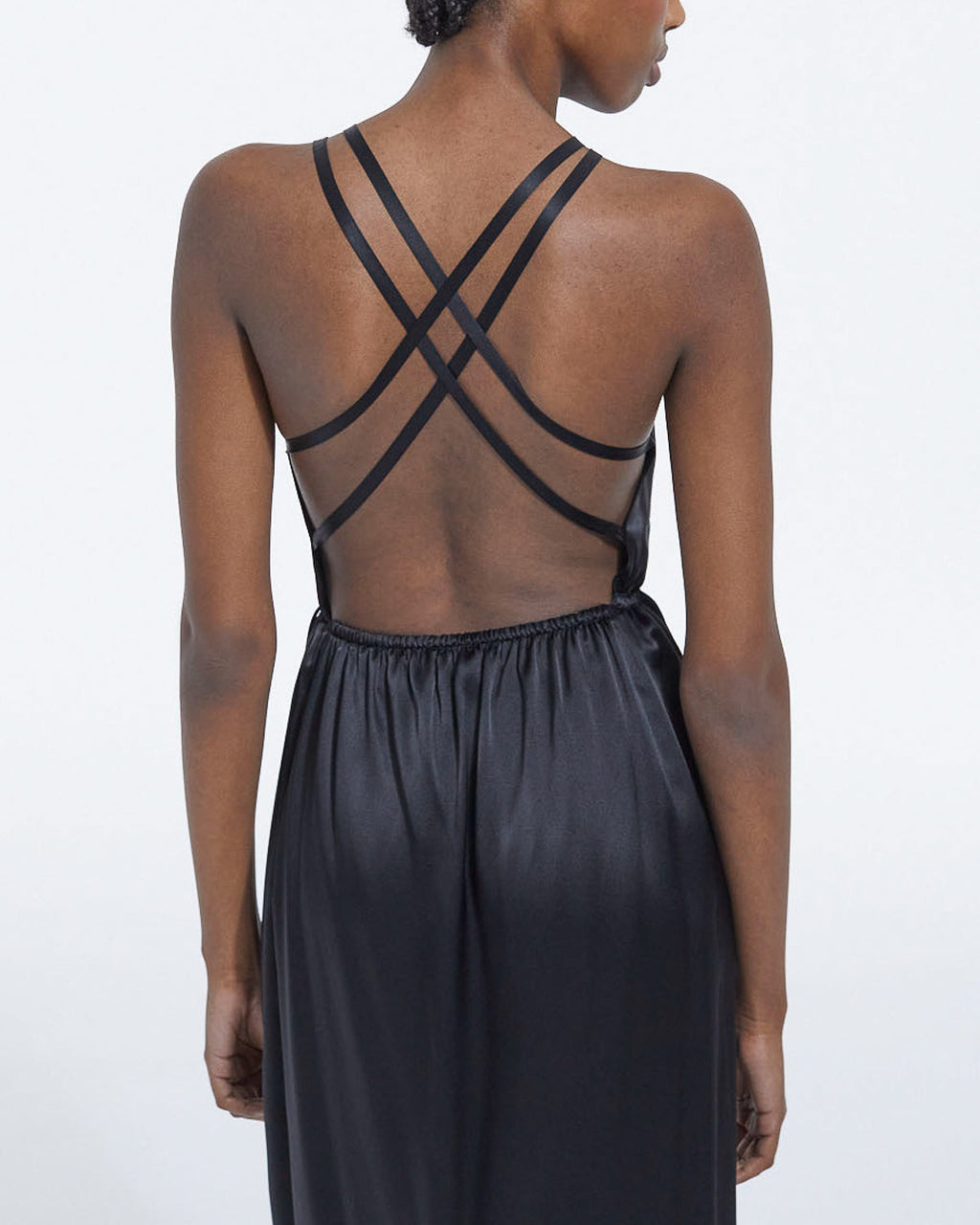 The Kooples - Long Black Silk Dress With Thin Straps - Women