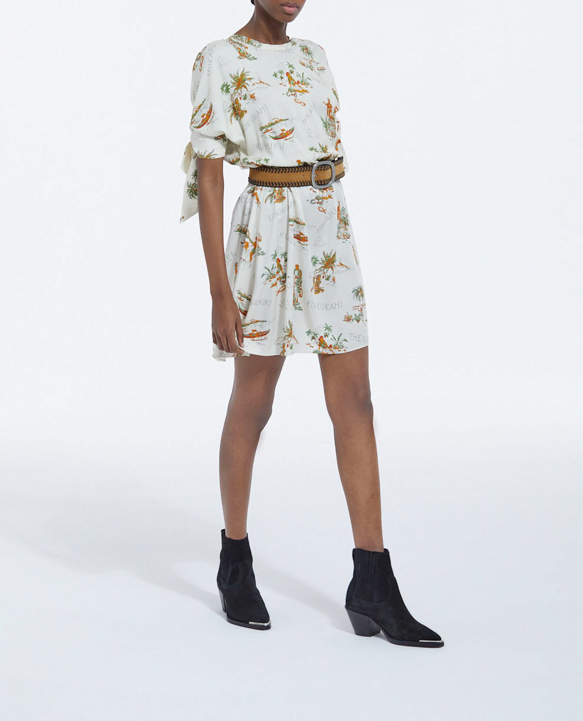 The Kooples - White Short-Sleeve Hawaiian Print Dress - Women