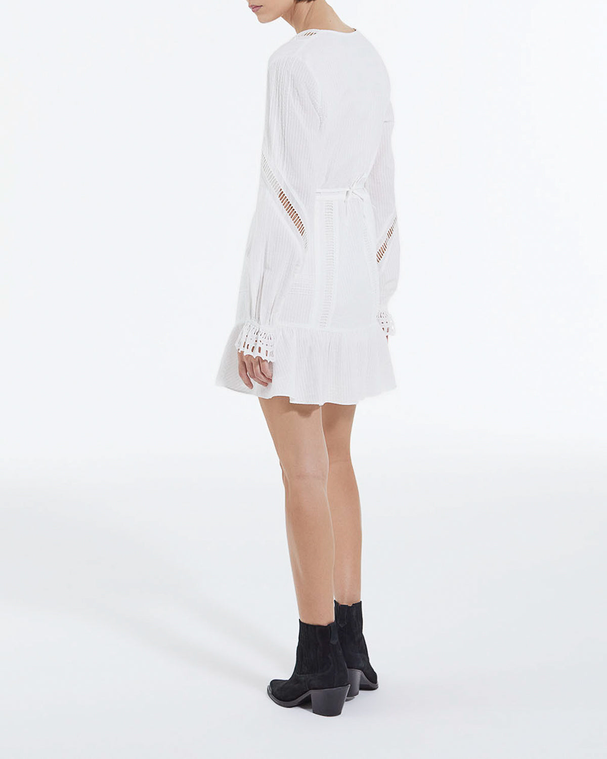 The Kooples - Short White Lightweight Dress with Embroidered Details - Women