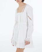 The Kooples - Short White Lightweight Dress with Embroidered Details - Women