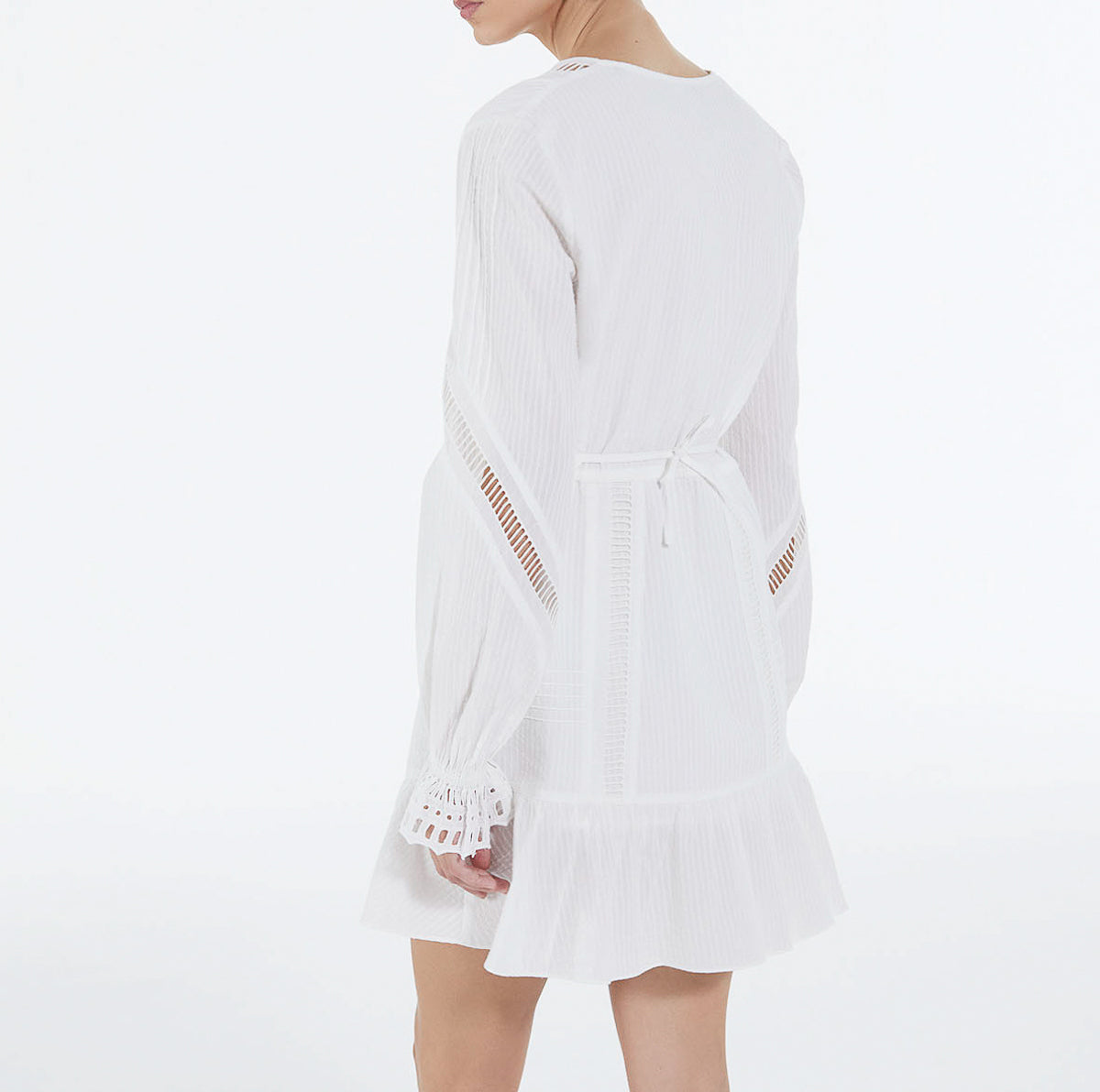 The Kooples - Short White Lightweight Dress with Embroidered Details - Women