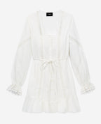 The Kooples - Short White Lightweight Dress with Embroidered Details - Women