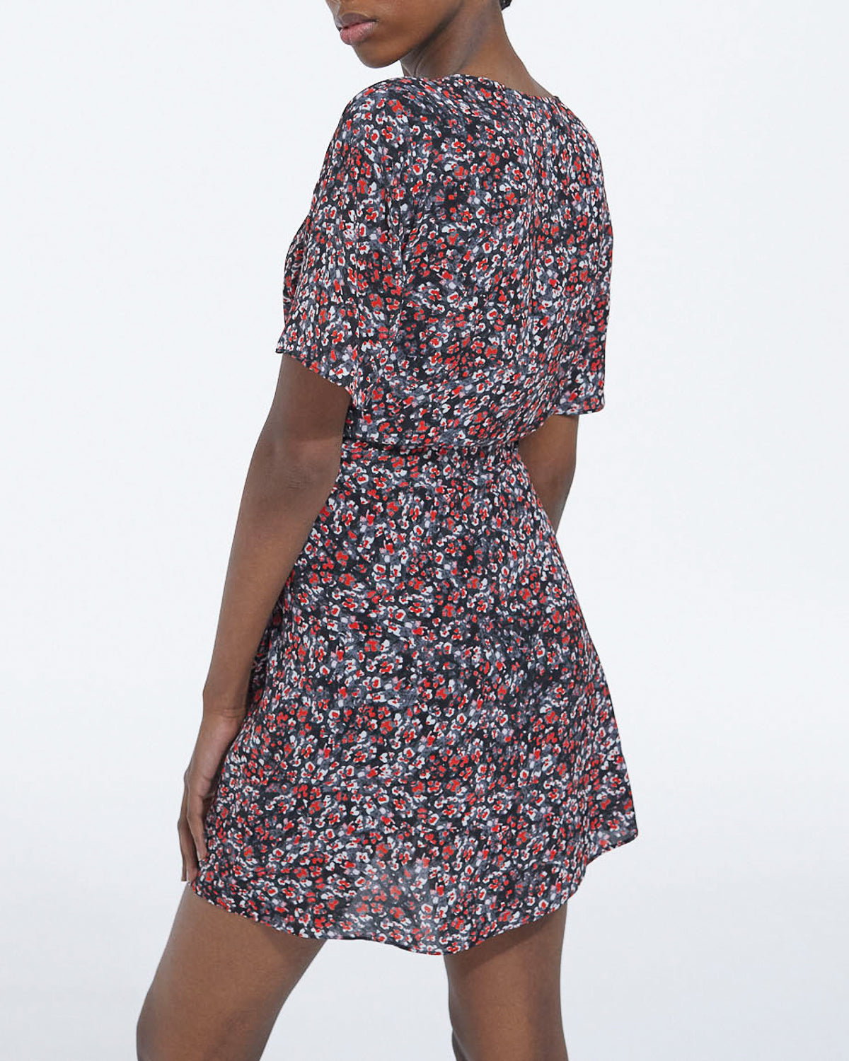 The Kooples - Short Floral Dress - Black - Red - Women