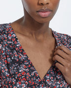 The Kooples - Short Floral Dress - Black - Red - Women