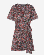 The Kooples - Short Floral Dress - Black - Red - Women