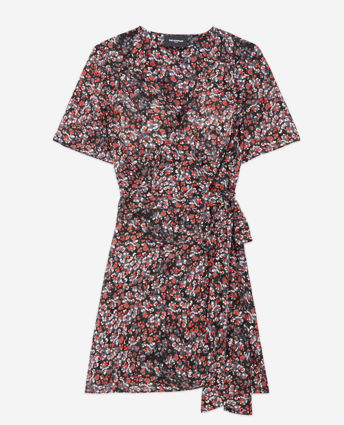 The Kooples - Short Floral Dress - Black - Red - Women