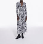 The Kooples - Robe Longue En Soie - Noir - Femme