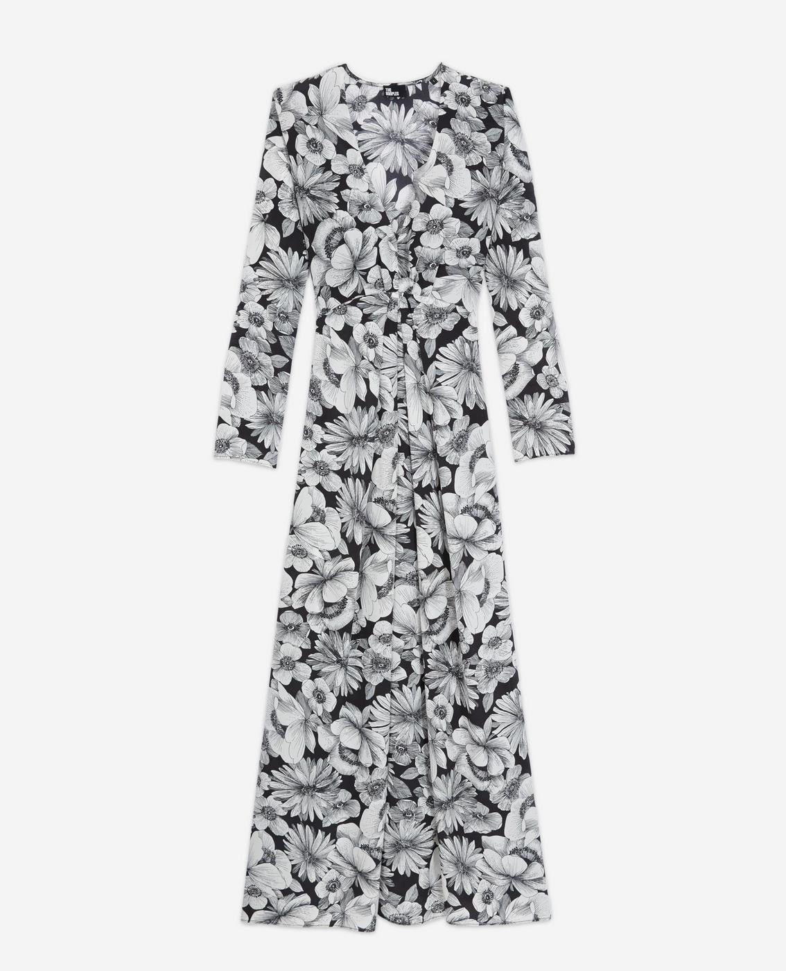The Kooples - Robe Longue En Soie - Noir - Femme