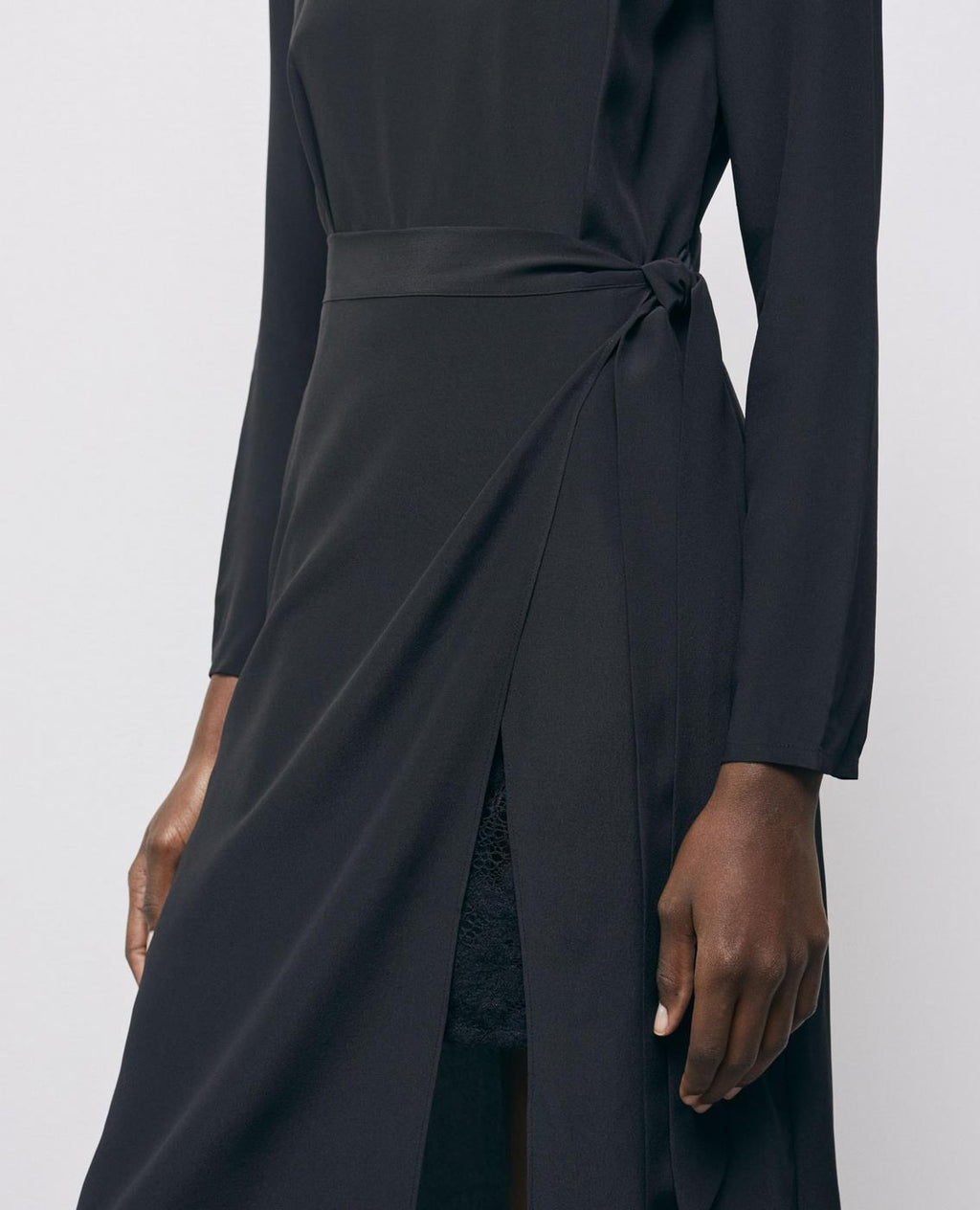 Vestido midi - Negro - Mujer