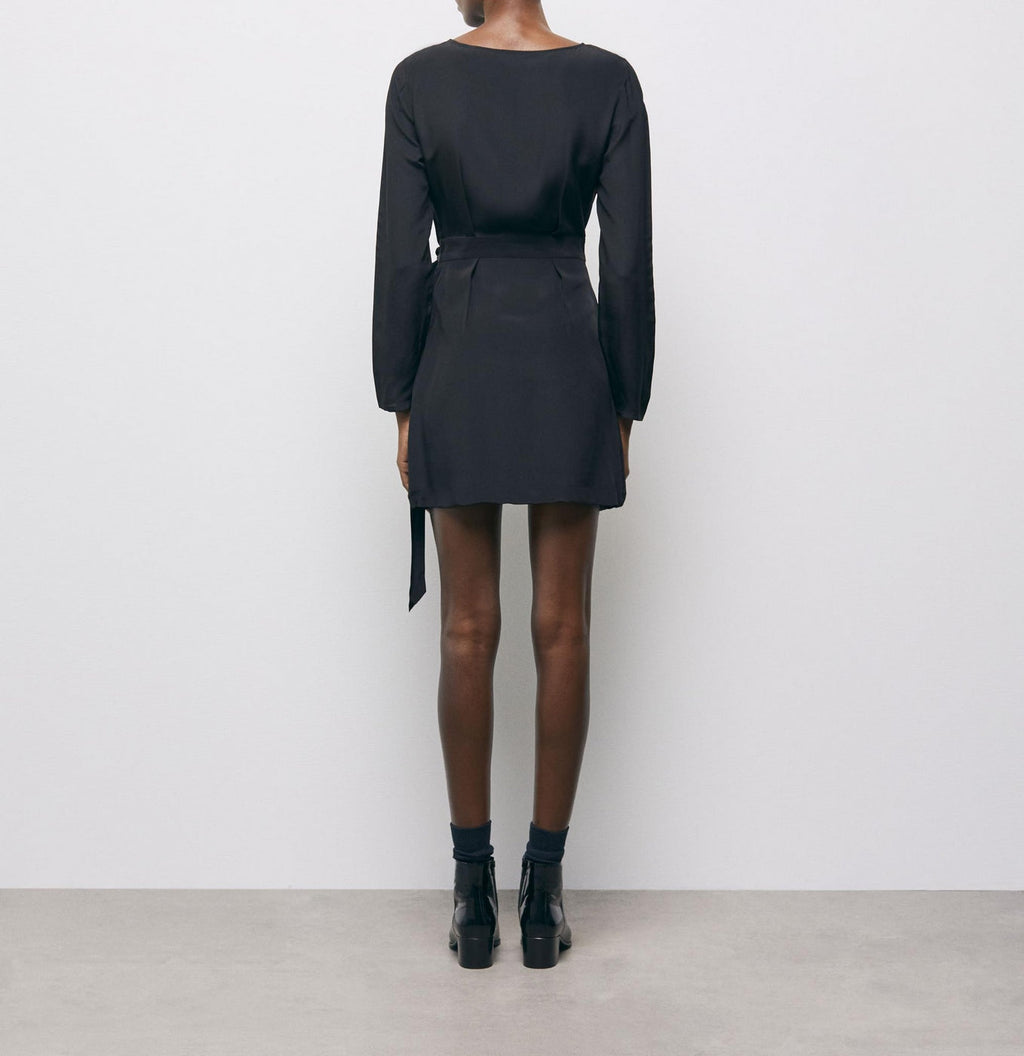 The Kooples - Robe Droite En Soie - Noir - Femme