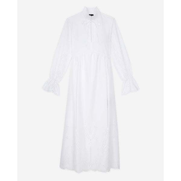The Kooples - Long Dress In Broderie Anglaise - White - Women