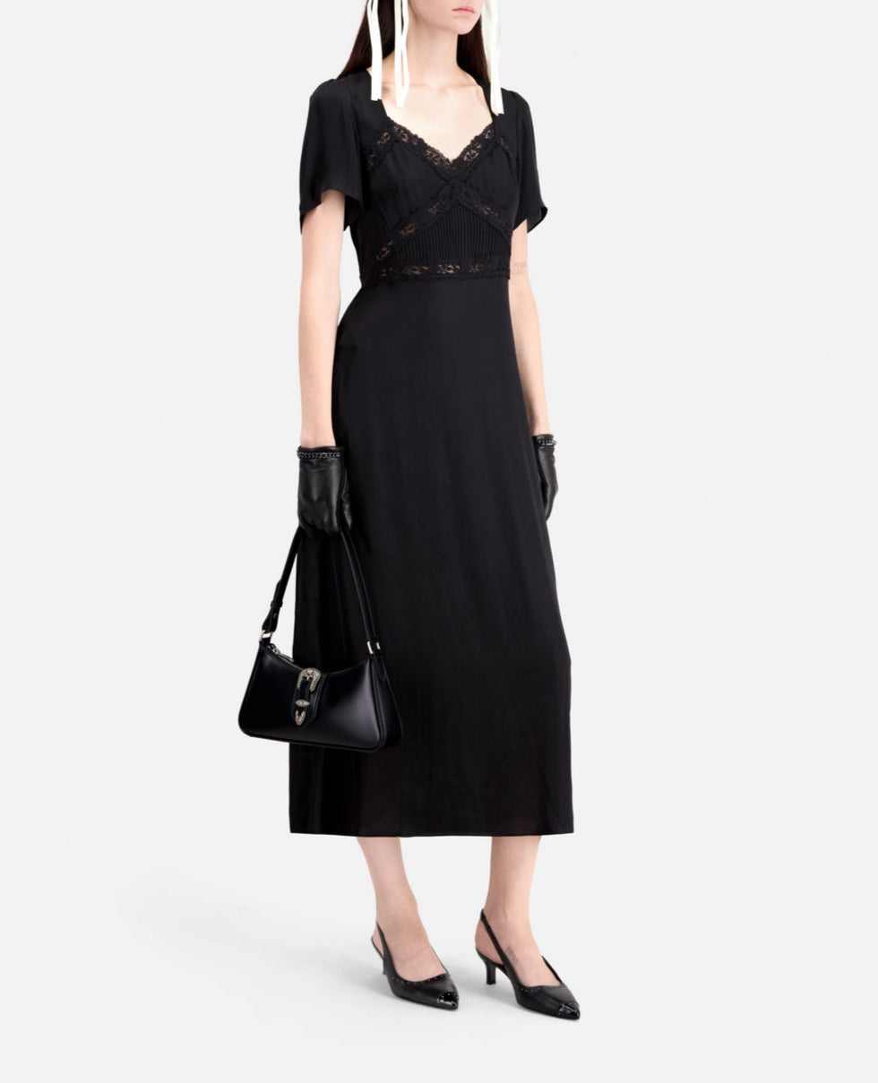 The Kooples - Robe Longue Mc Haut Dentelle - Femme