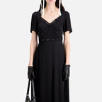 The Kooples - Robe Longue Mc Haut Dentelle - Femme