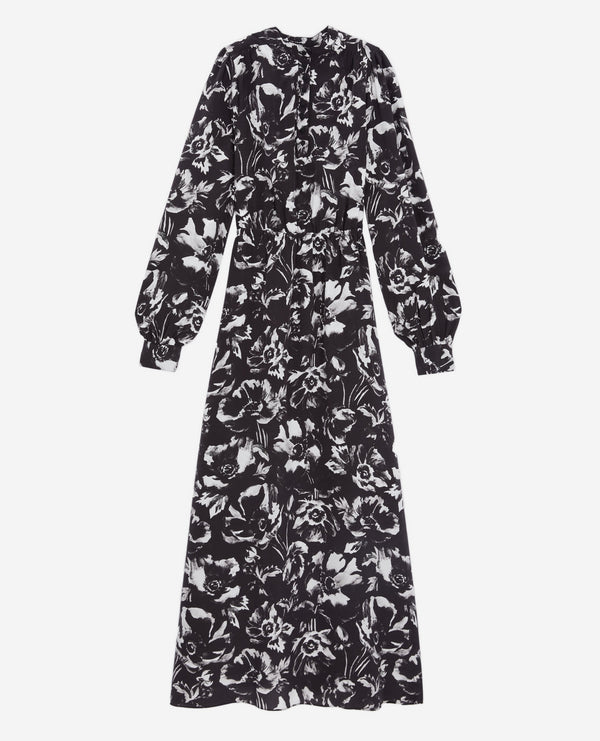 The Kooples - Long Silk Dress - Black - Women
