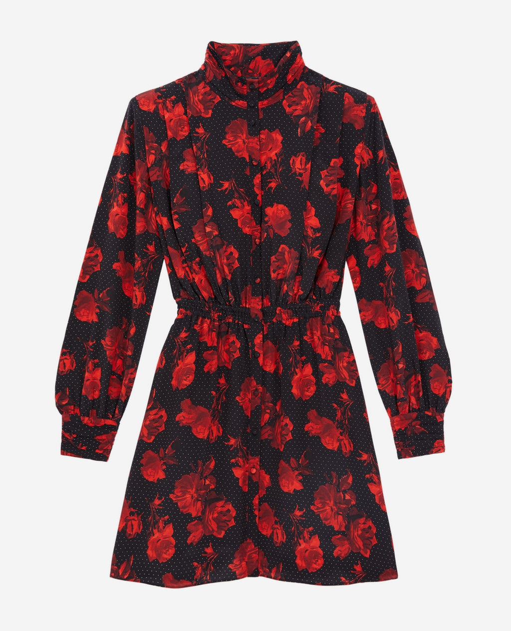 The Kooples - Silk Shirt Dress - Black - Women