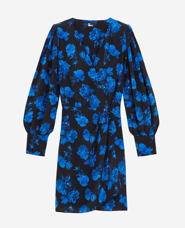 The Kooples - Robe Portefeuille En Soie - Noir - Femme