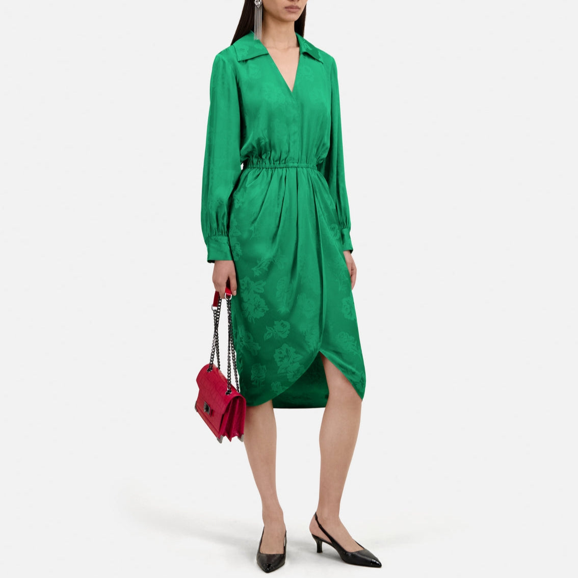 The Kooples - Midi Jacquard Wrap Dress - Women