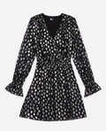 The Kooples - Vestido Corto con Pequeños Corazones Mangas Largas Cintura Elástica