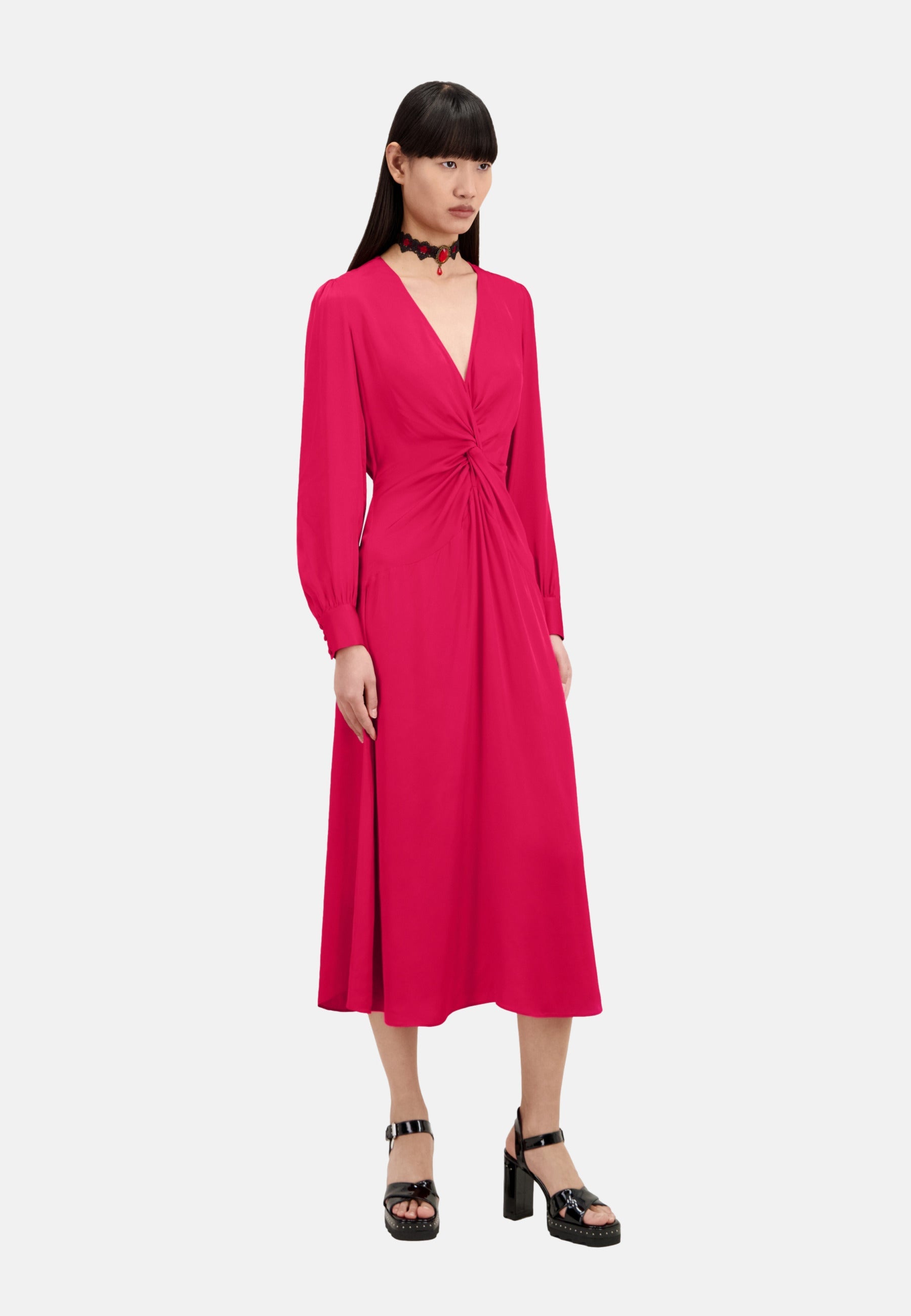 The Kooples - Robe Longue Nouee Manhce Longue