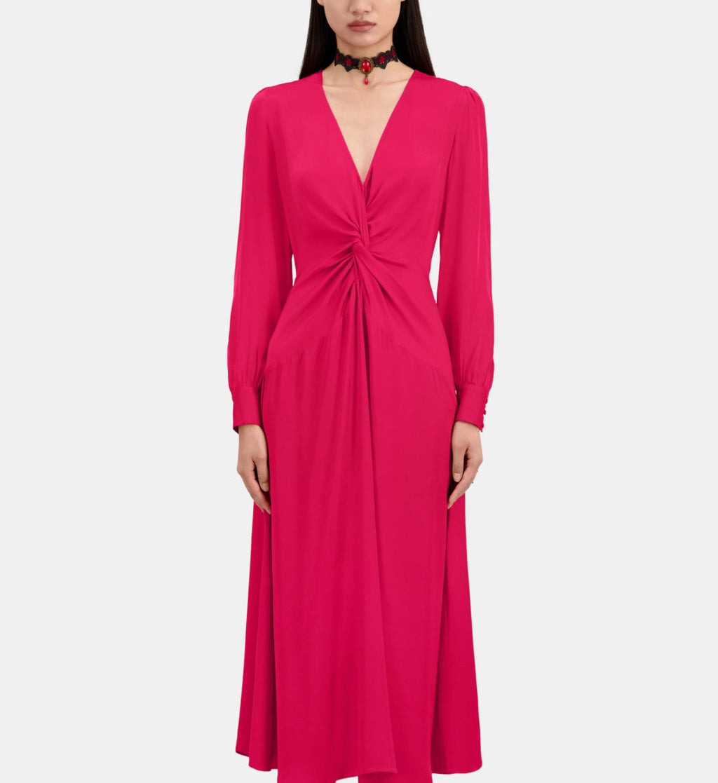 The Kooples - Robe Longue Nouee Manhce Longue