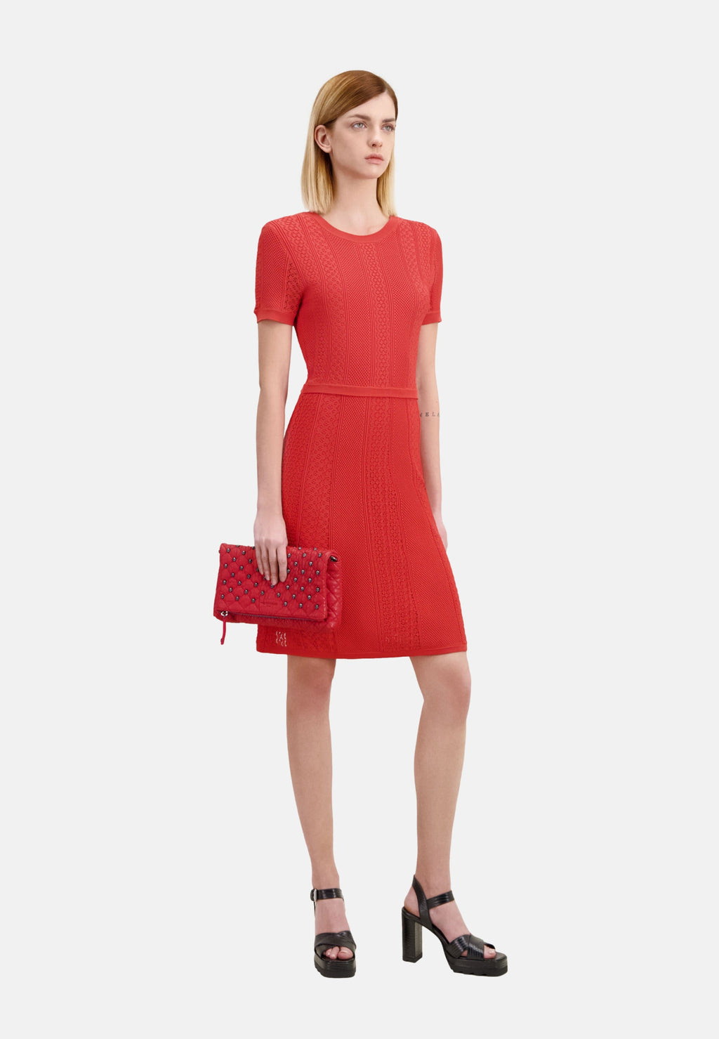 The Kooples - Vestido Corto Con Apertura en la Espalda y Detalles de Puntos