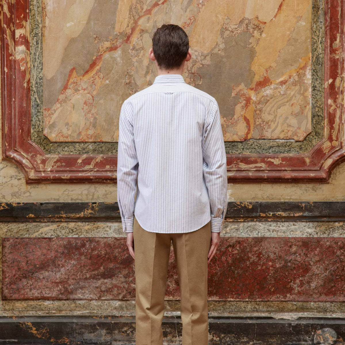 Chemise En Flanelle À Rayures Bleues Et Blanches