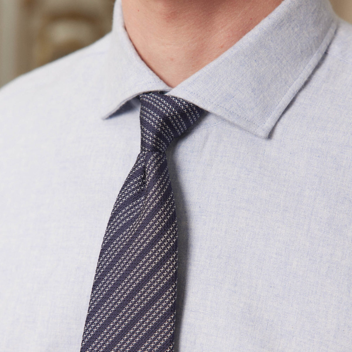 Chemise En Flanelle Bleu Chiné